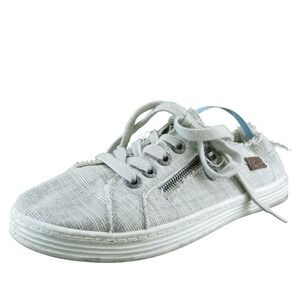 Blowfish Women Sneaker Shoes Gray Fabric Lace Up Size 8 Medium
